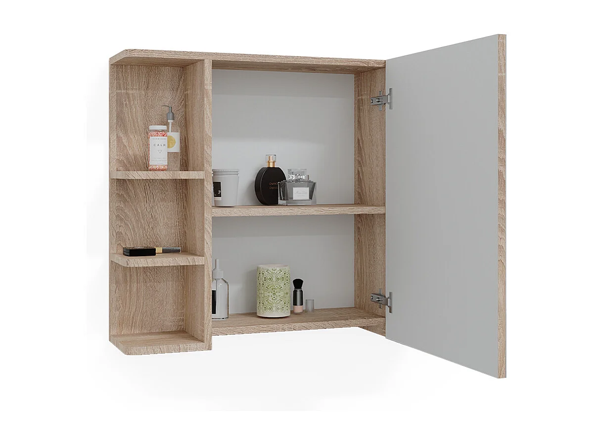 Armario con espejo para baño sonoma 79.6x21.2x64 fynn