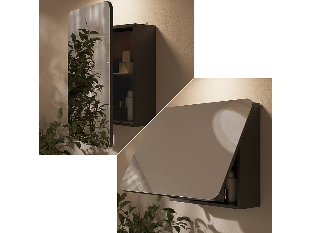 Armoire de toilette anthracite 70x17.4x50 zino