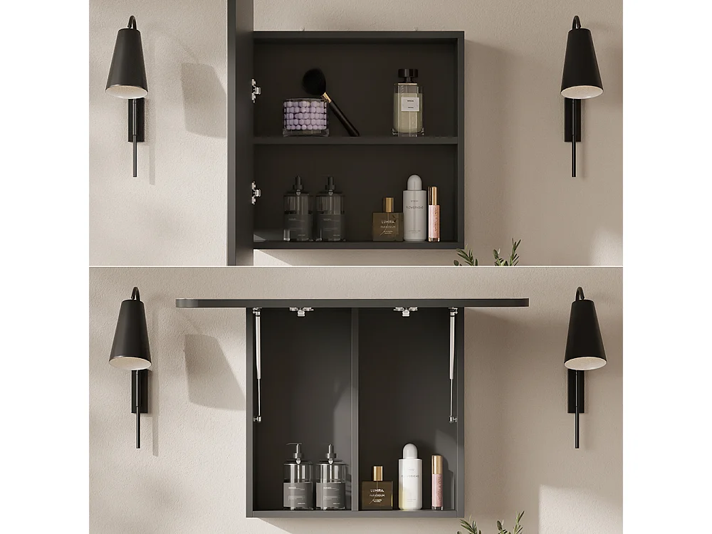 Armoire de toilette anthracite 70x17.4x50 zino