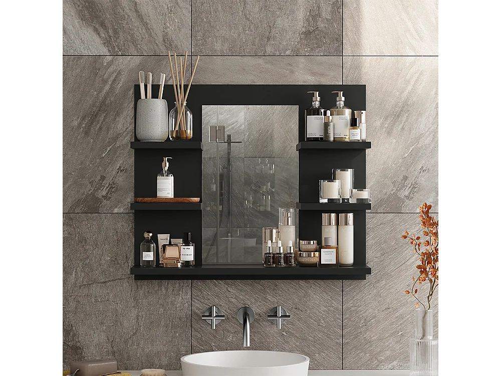 Armoire de toilette anthracite 58.8x13.6x50 wilbur