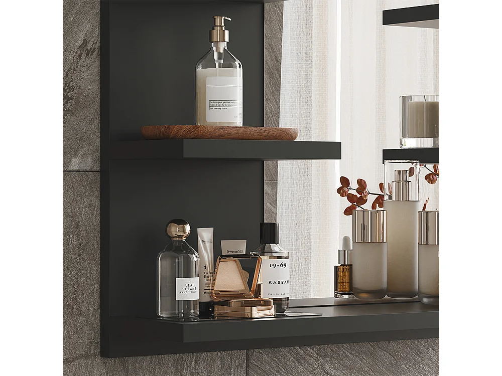 Armoire de toilette anthracite 58.8x13.6x50 wilbur