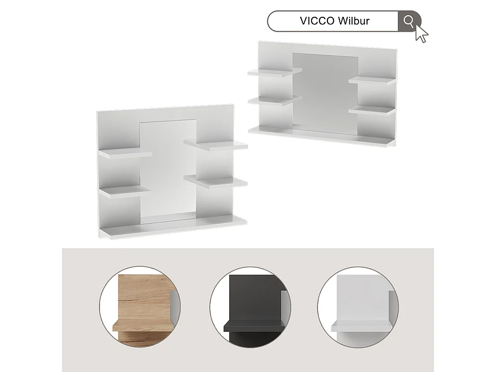 Armoire de toilette anthracite 58.8x13.6x50 wilbur