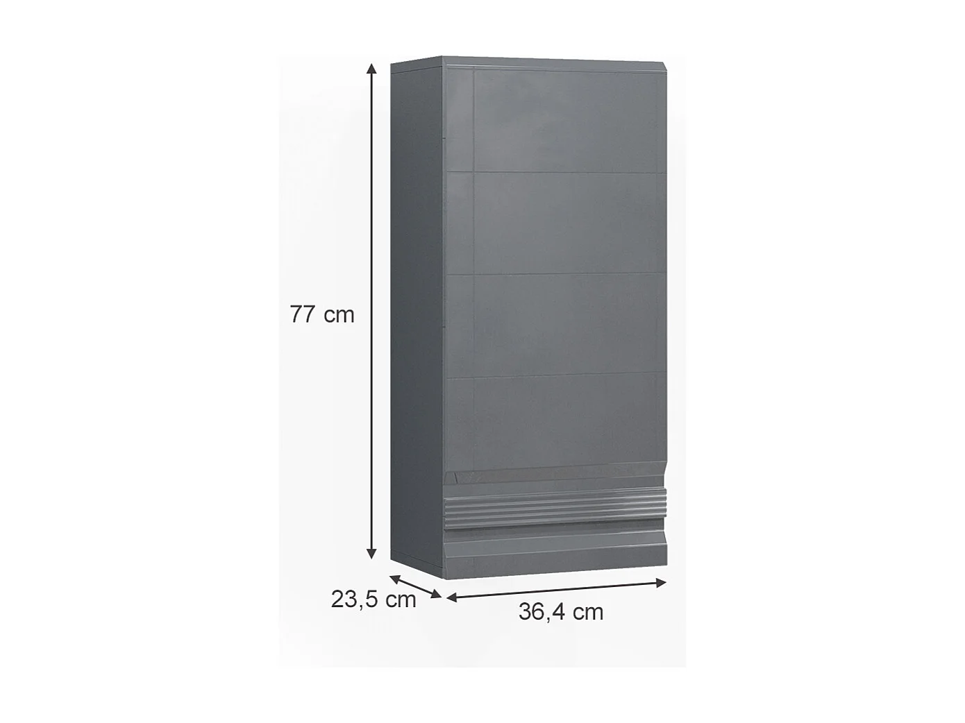 Armoire murale anthracite haute brillance 36.4x23.5x77 fredd