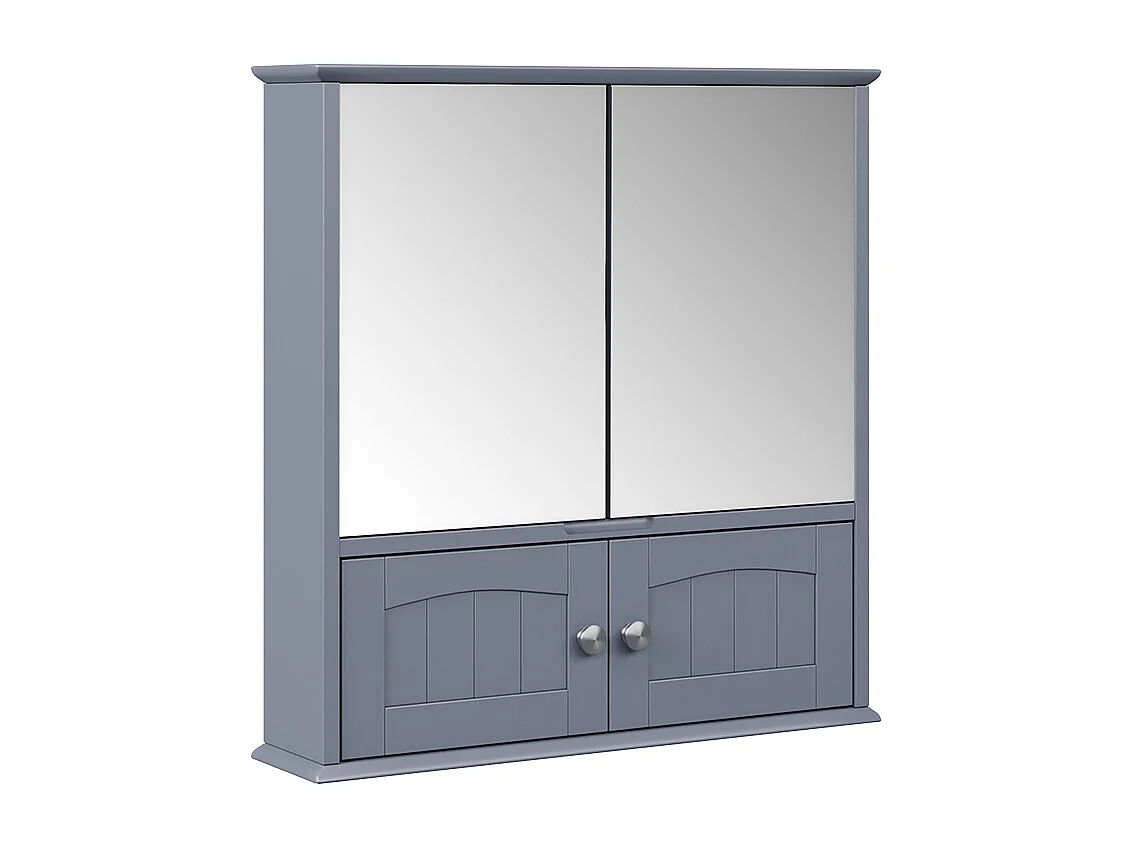 Armario con espejo para baño gris 56x13x58 bianco