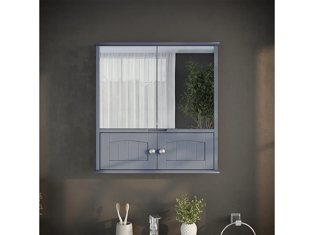 Armoire de toilette gris 56x13x58 bianco