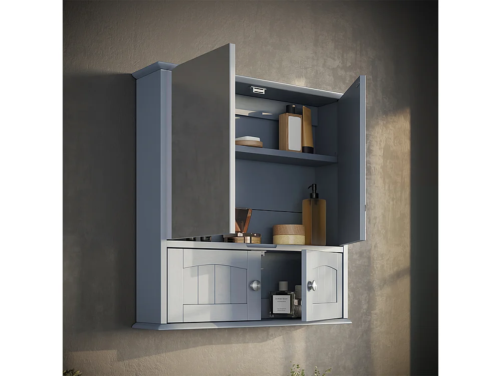Armoire de toilette gris 56x13x58 bianco