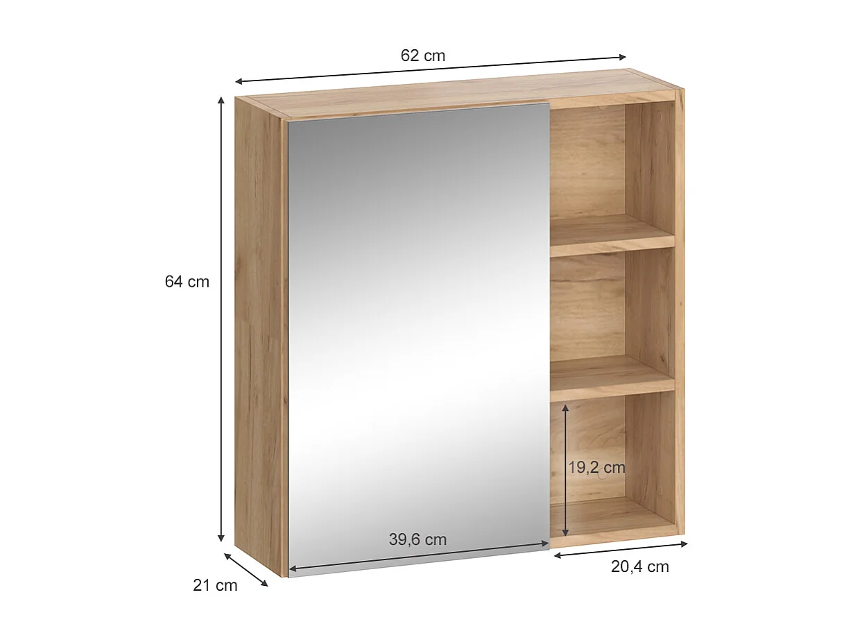 Armoire de toilette anthracite 62x21x64 senyo