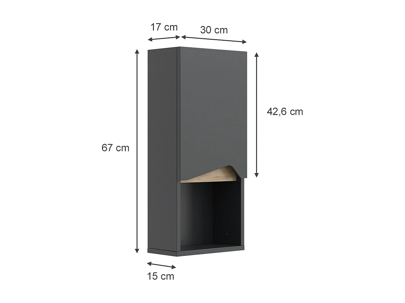 Armoire de anthracite/artisan 30x17x67 marelle
