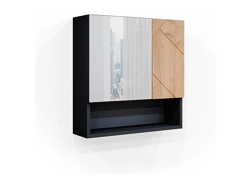 Badspiegelschrank goldkraft eiche/anthrazit 54x16.9x55 irma