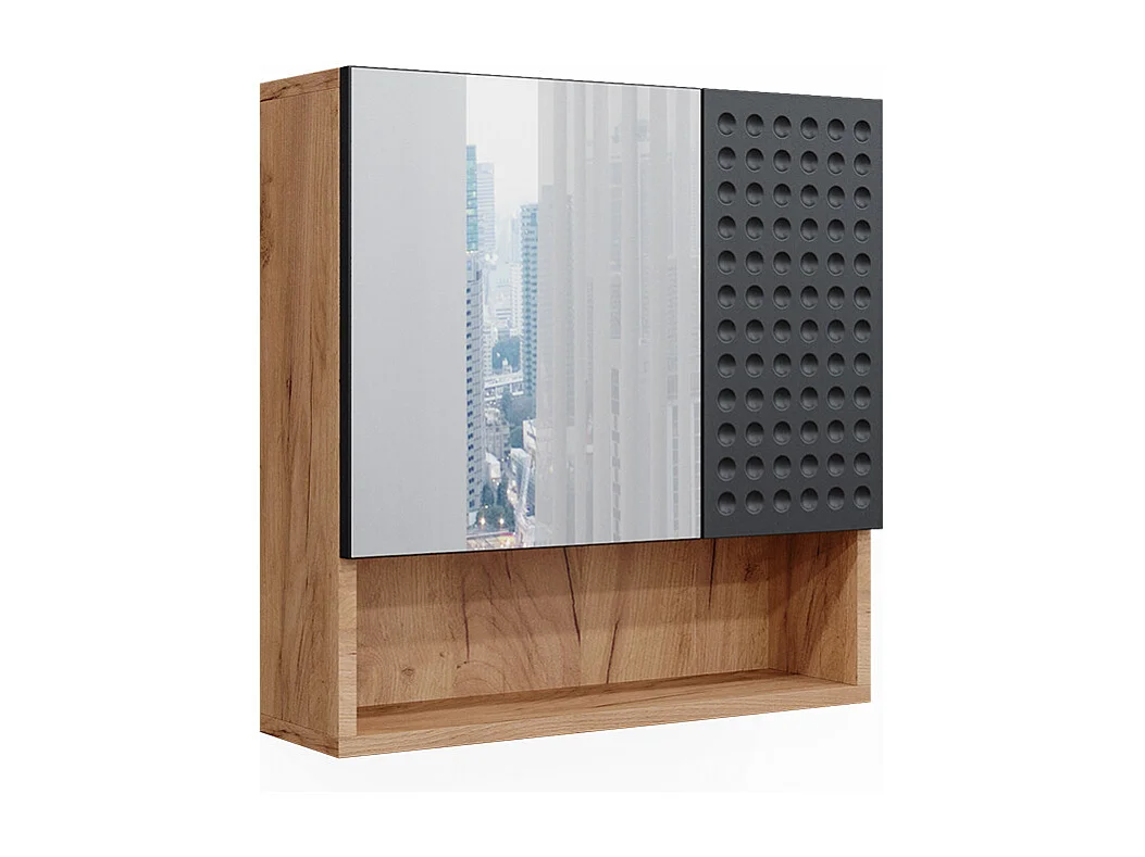 Armoire de toilette anthracite à pois 54x16.9x55 irma