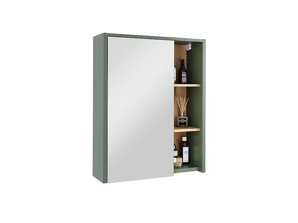 Mobile a specchio per bagno verde/artigianale 60x18x75 viola