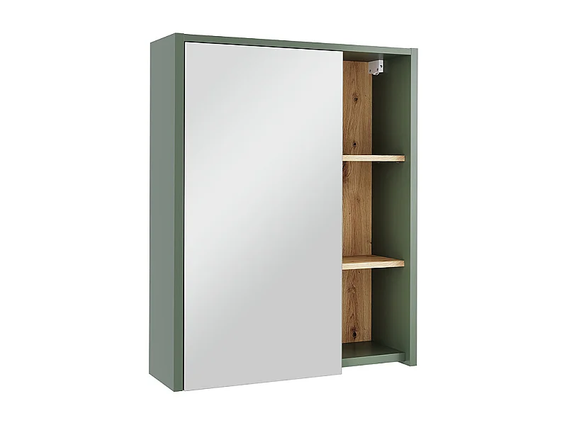 Armoire de salle de bain avec miroir vert/artisan 60x18x75 viola