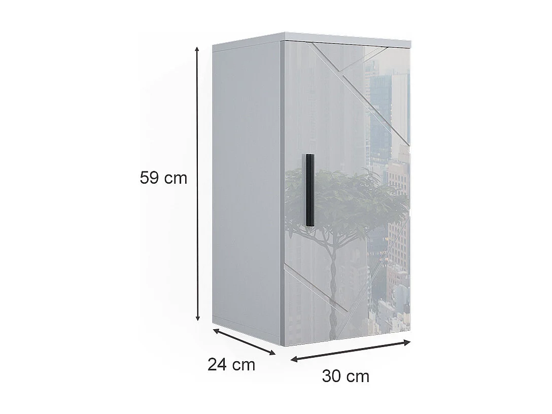 Armario de baño blanco alto brillo 30x24x59 irma