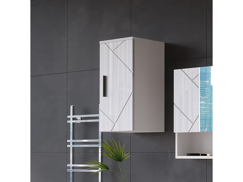 Armoire murale blanc haute brillance 30x24x59 irma