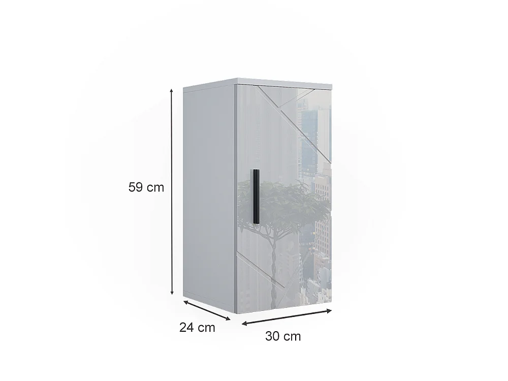 Armoire murale blanc haute brillance 30x24x59 irma