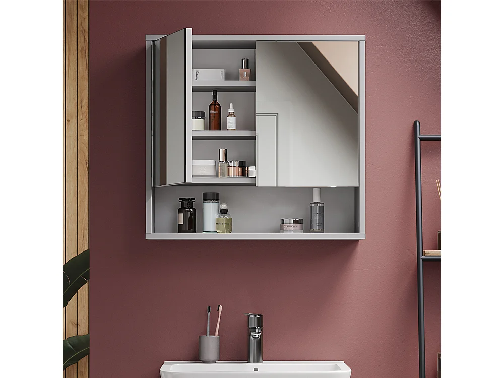 Armoire de toilette gris 70x22.1x65 eliza
