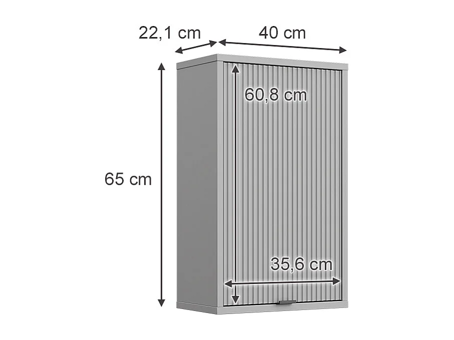 Armario de baño gris 40x22.1x65 eliza