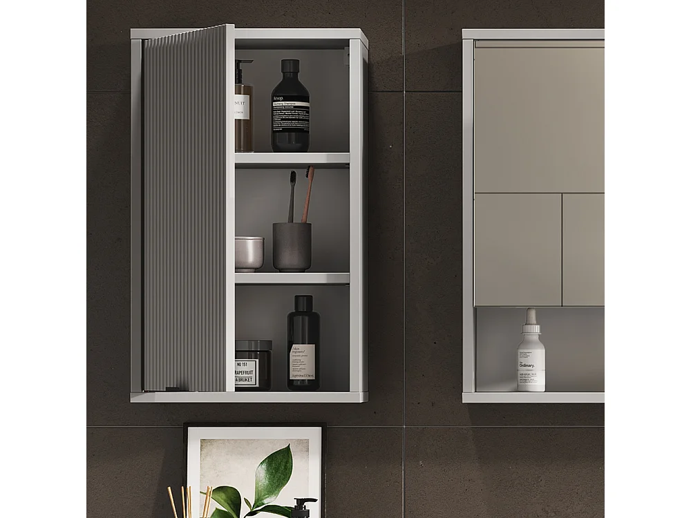 Armario de baño gris 40x22.1x65 eliza