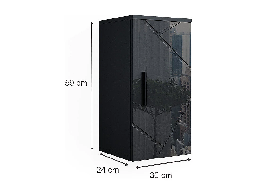 Armario de baño antracita alto brillo 30x24x59 irma