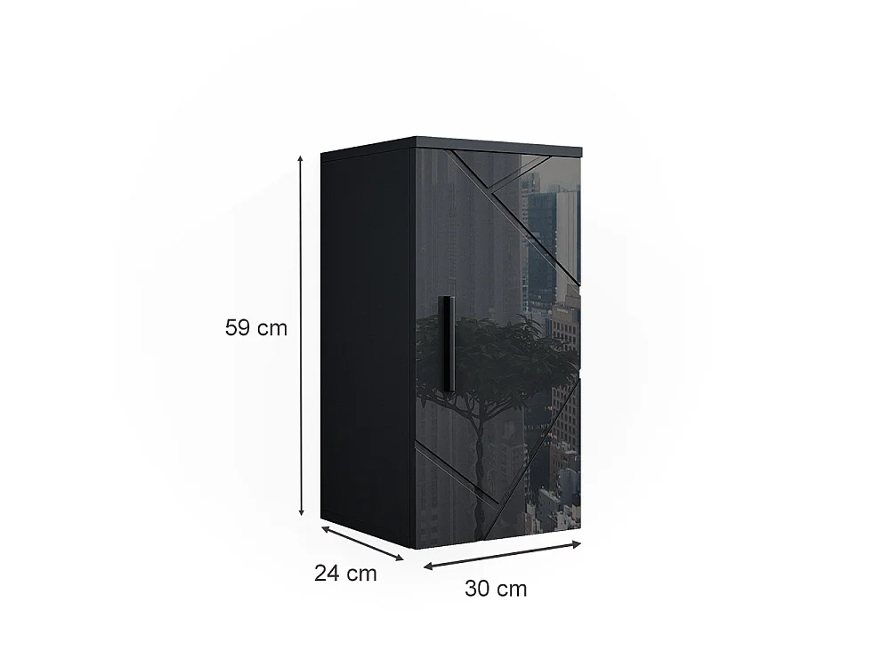 Szafka łazienkowa antracyt wysoki połysk 30x24x59 irma