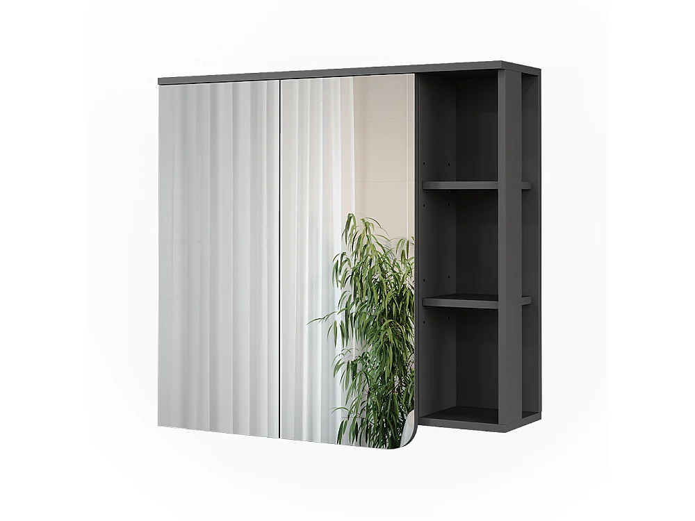 Szafka z lustrem antracyt/biały 80x20x75 karen