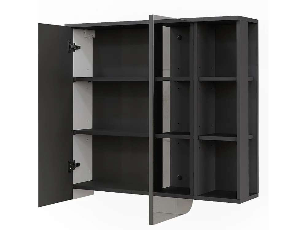Szafka z lustrem antracyt/biały 80x20x75 karen