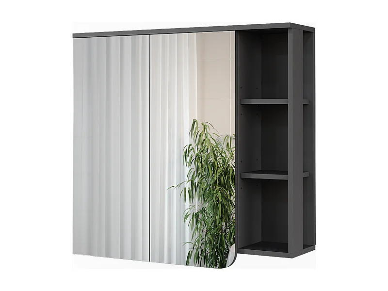 Spiegelschrank anthrazit/weiß 80x20x75 karen