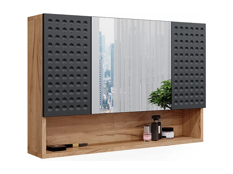 Badspiegelschrank anthrazit gepunktet 80.1x17x55 irma