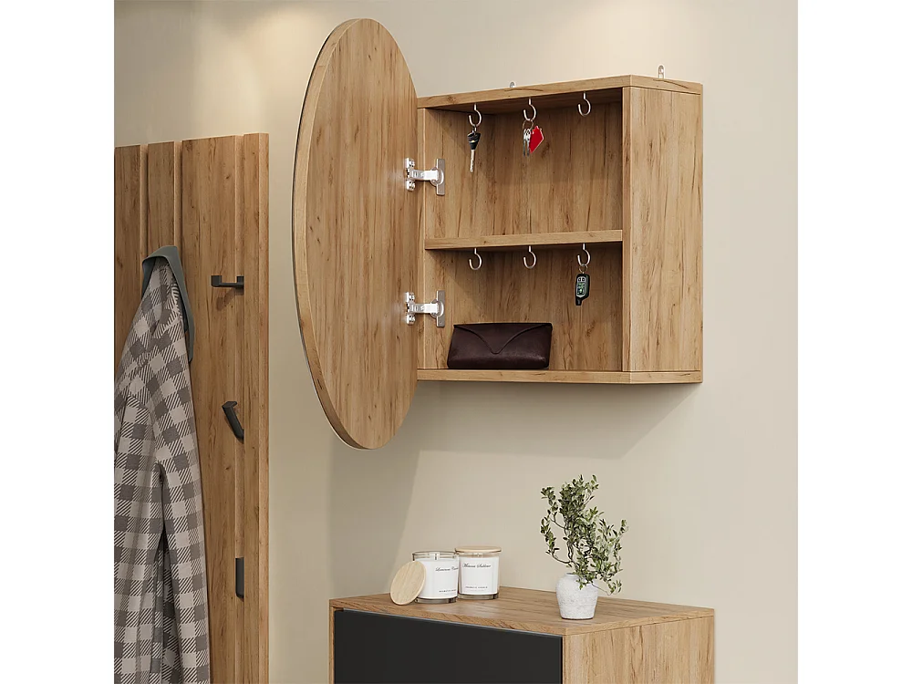 Armoire de toilette chêne de force doré 60x17.4x60 loki