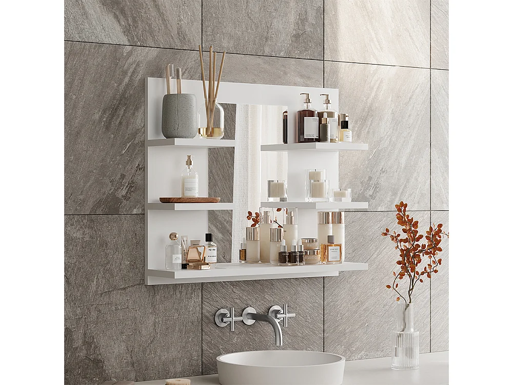 Armario con espejo para baño blanco 58.8x13.6x50 wilbur