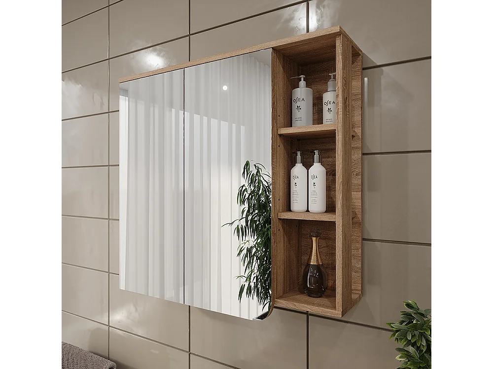 Armoire de toilette sonoma/bleu 80x20x75 karen