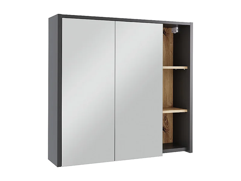 Badspiegelschrank grau/artisan 80x18x75 viola