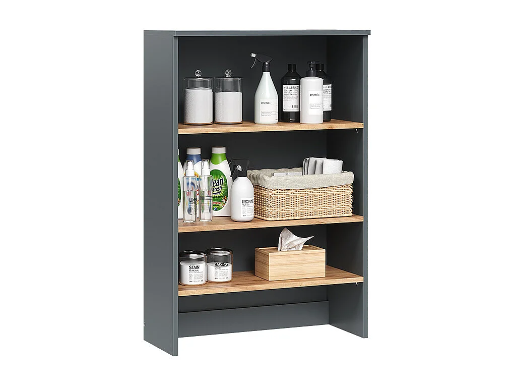 Mueble de baño antracita/roble dorado 68x29x100.4 viktor