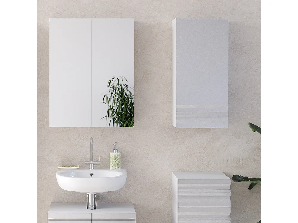Armario de baño blanco alto brillo 36.4x23.5x77 fredd