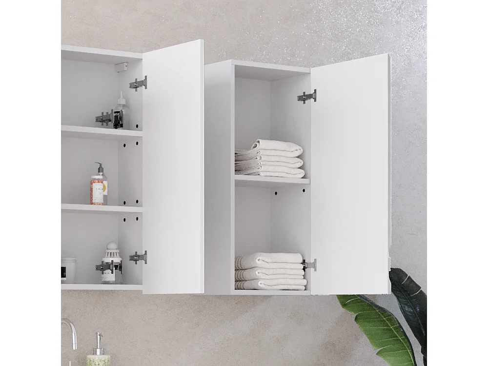 Armario de baño blanco alto brillo 36.4x23.5x77 fredd