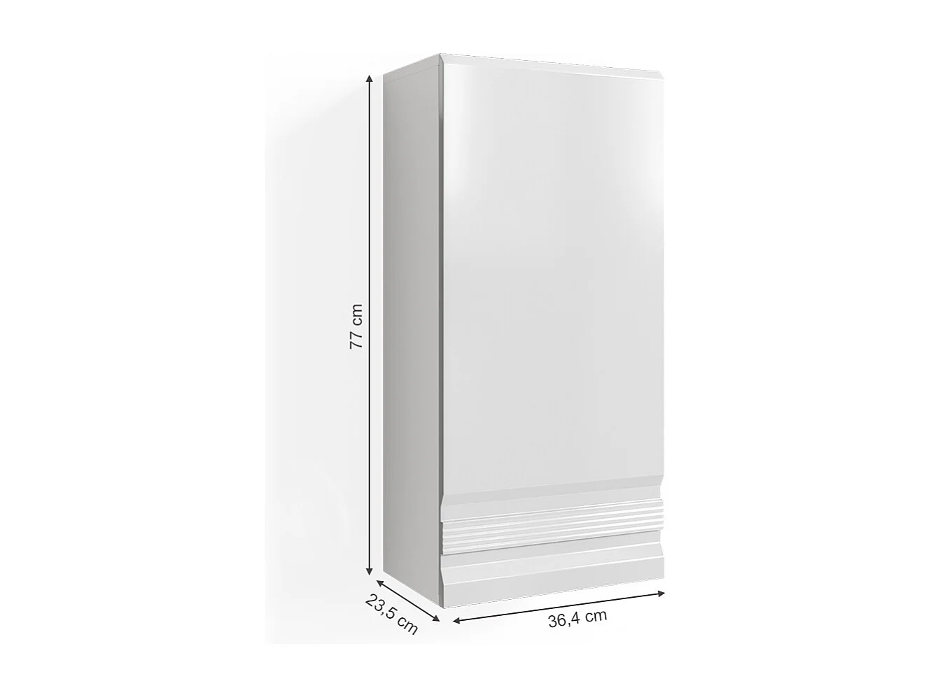 Armoire murale blanc haute brillance 36.4x23.5x77 fredd