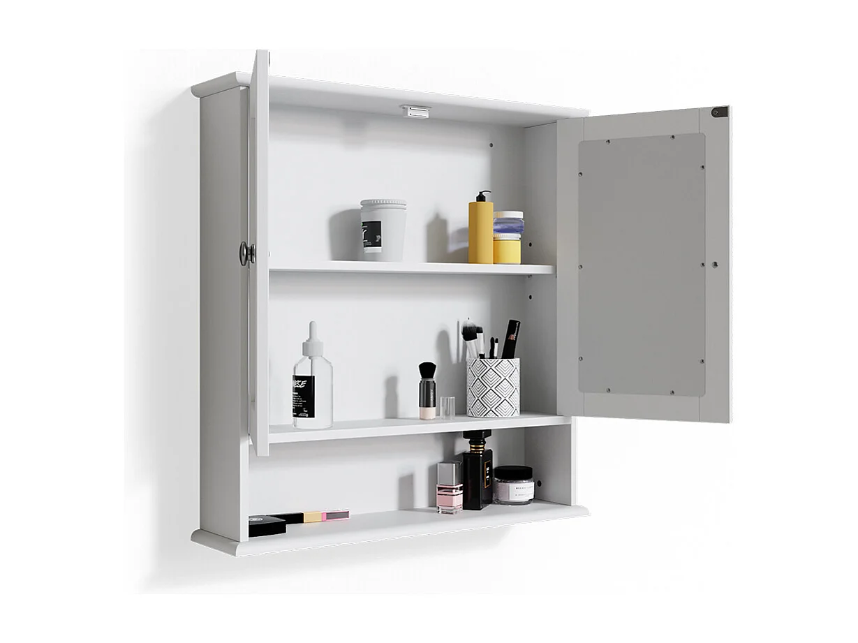 Armario con espejo para baño blanco 56x13x58 bianco