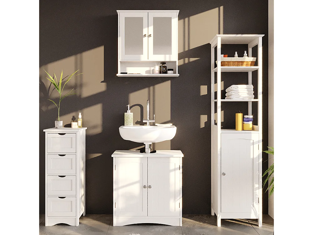 Armoire de toilette blanc 56x13x58 bianco