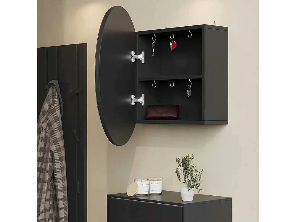 Armario con espejo para baño antracita 60x17.4x60 loki