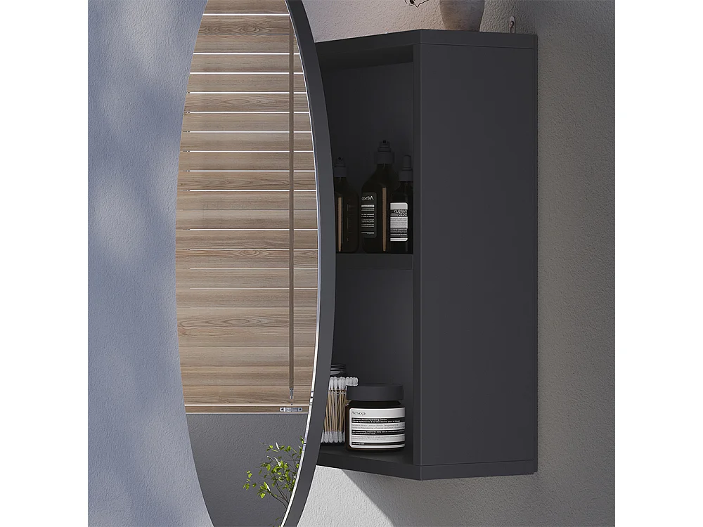 Armoire de toilette anthracite 60x17.4x60 loki