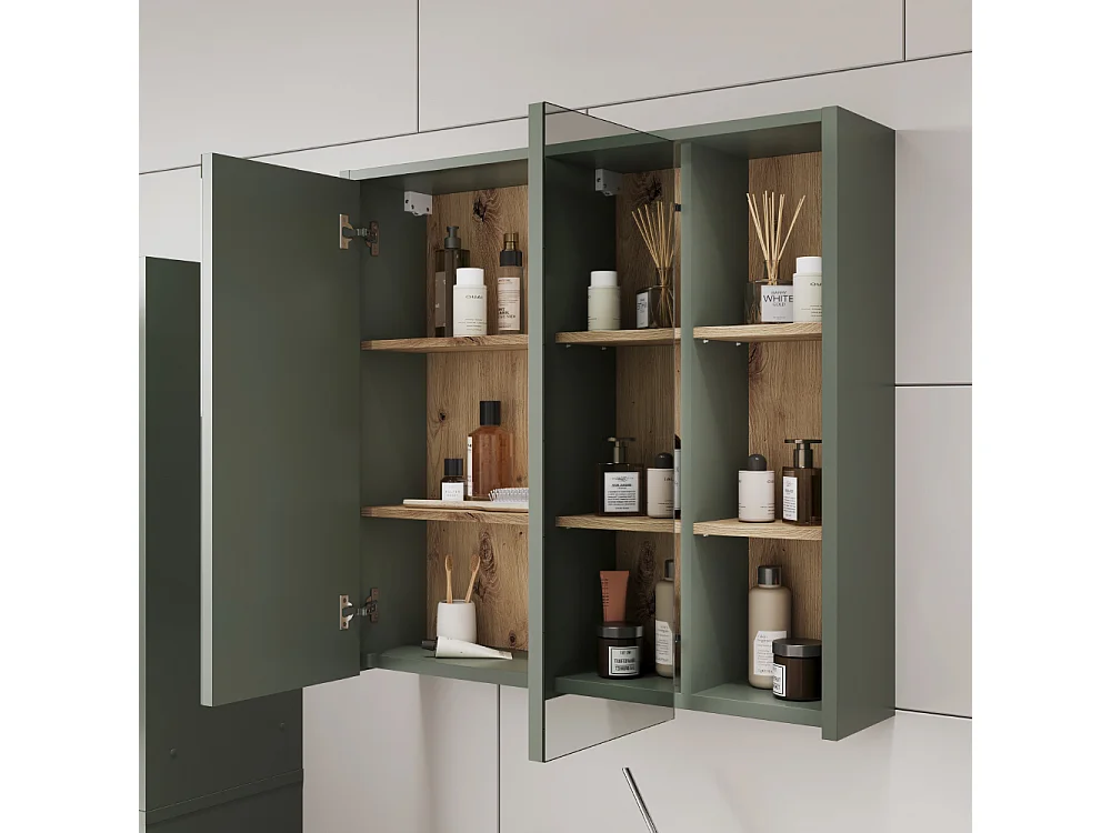 Armoire de salle de bain avec miroir vert/artisan 80x18x75 viola