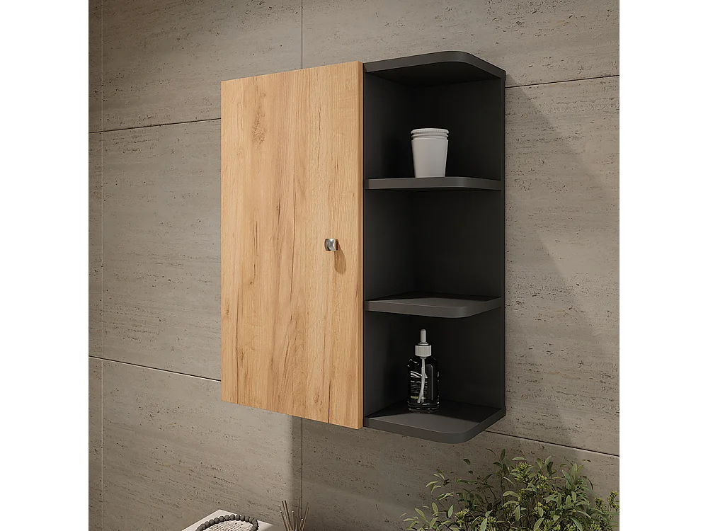 Armario de pared antracita/roble dorado 47.2x20.8x59.2 fynn