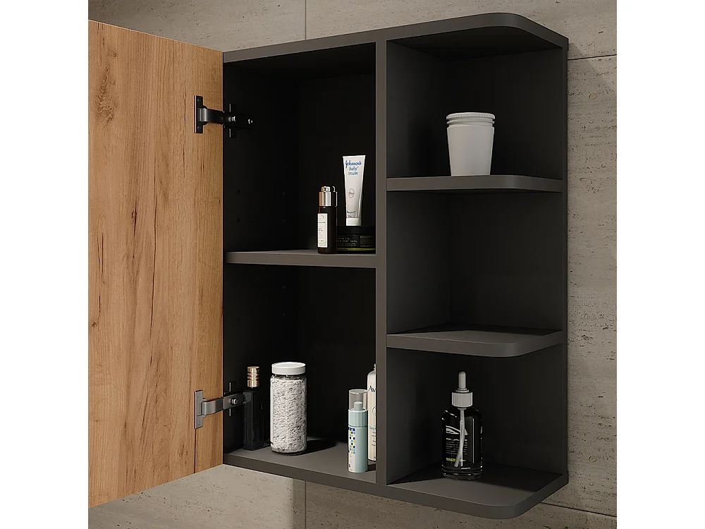 Armario de pared antracita/roble dorado 47.2x20.8x59.2 fynn