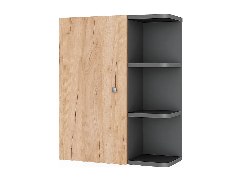 Armoire suspendue anthracite/chêne doré 47.2x20.8x59.2 fynn