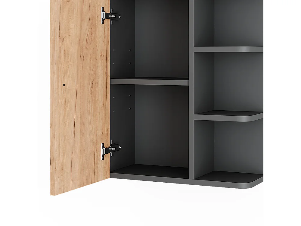 Armoire suspendue anthracite/chêne doré 47.2x20.8x59.2 fynn