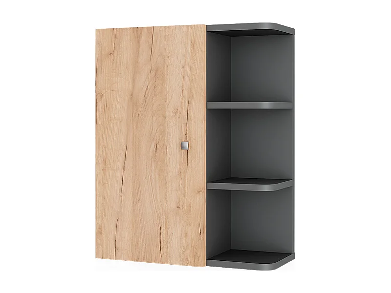 Aan de muur gemonteerde garderobe antraciet/gouden eik 47.2x20.8x59.2 fynn