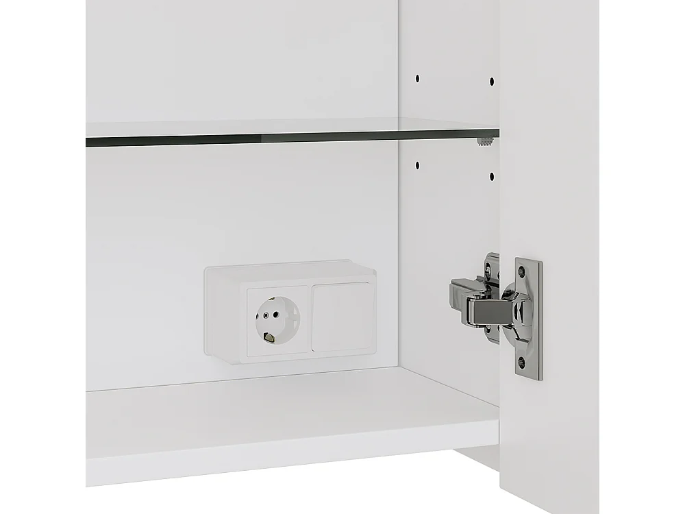 Mobile a specchio per il bagno bianco 80x20x60 lavio