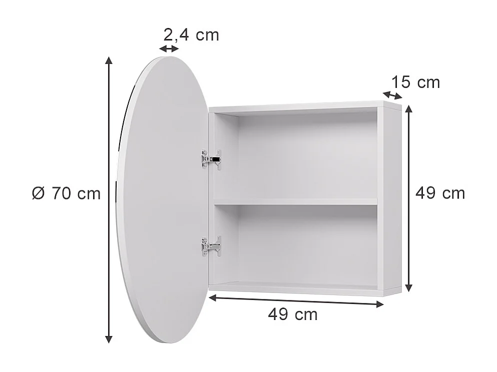Armoire de toilette blanc 70x17.4x70 loki