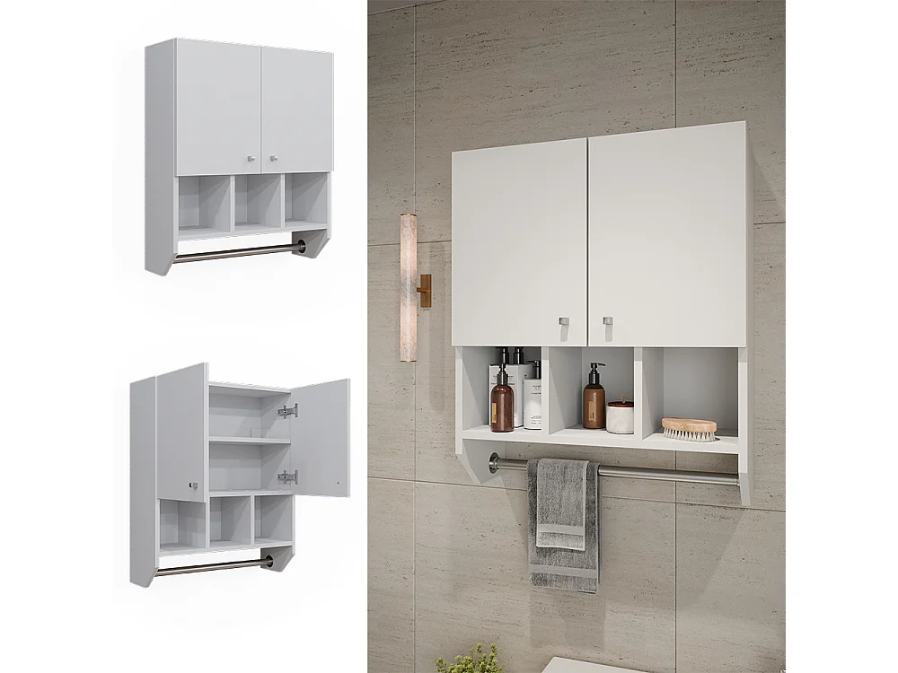 Armario de baño blanco 59.2x22x70.5 fynn