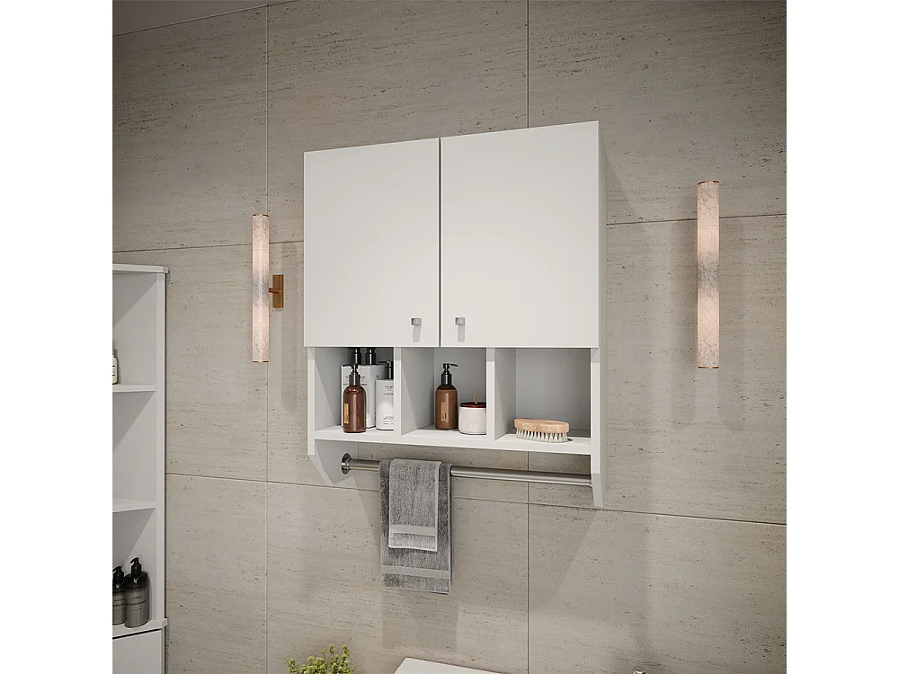 Armario de baño blanco 59.2x22x70.5 fynn